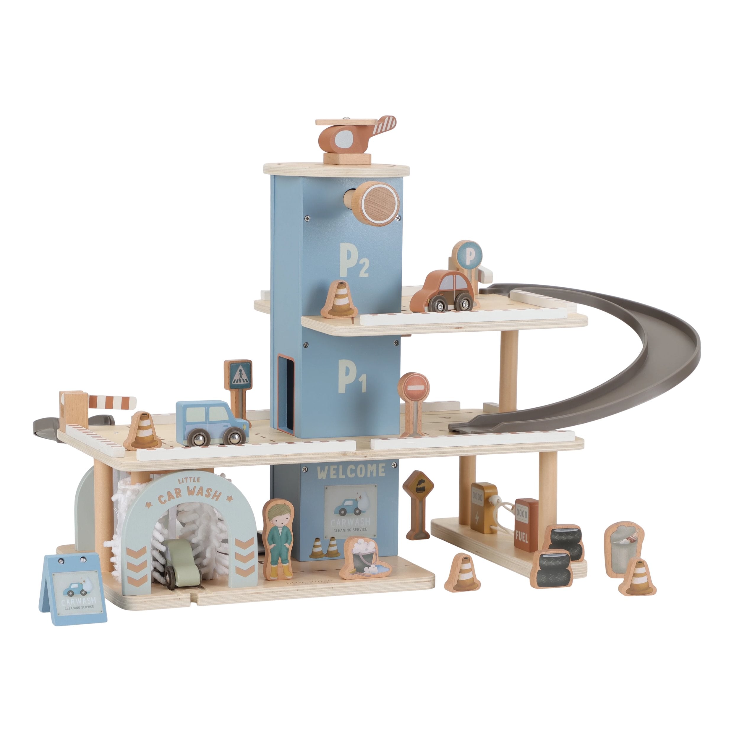 Little dutch Garage木製 レールウェイコレクション Wooden Play Garage | Wooden Vehicles – Little Dutch Aus