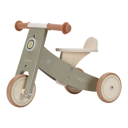 Little Dutch Wooden Tricycle With Rubber Handles - Olive