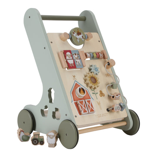 Little Dutch Little Farm Multi-Activity Wooden Baby Walker