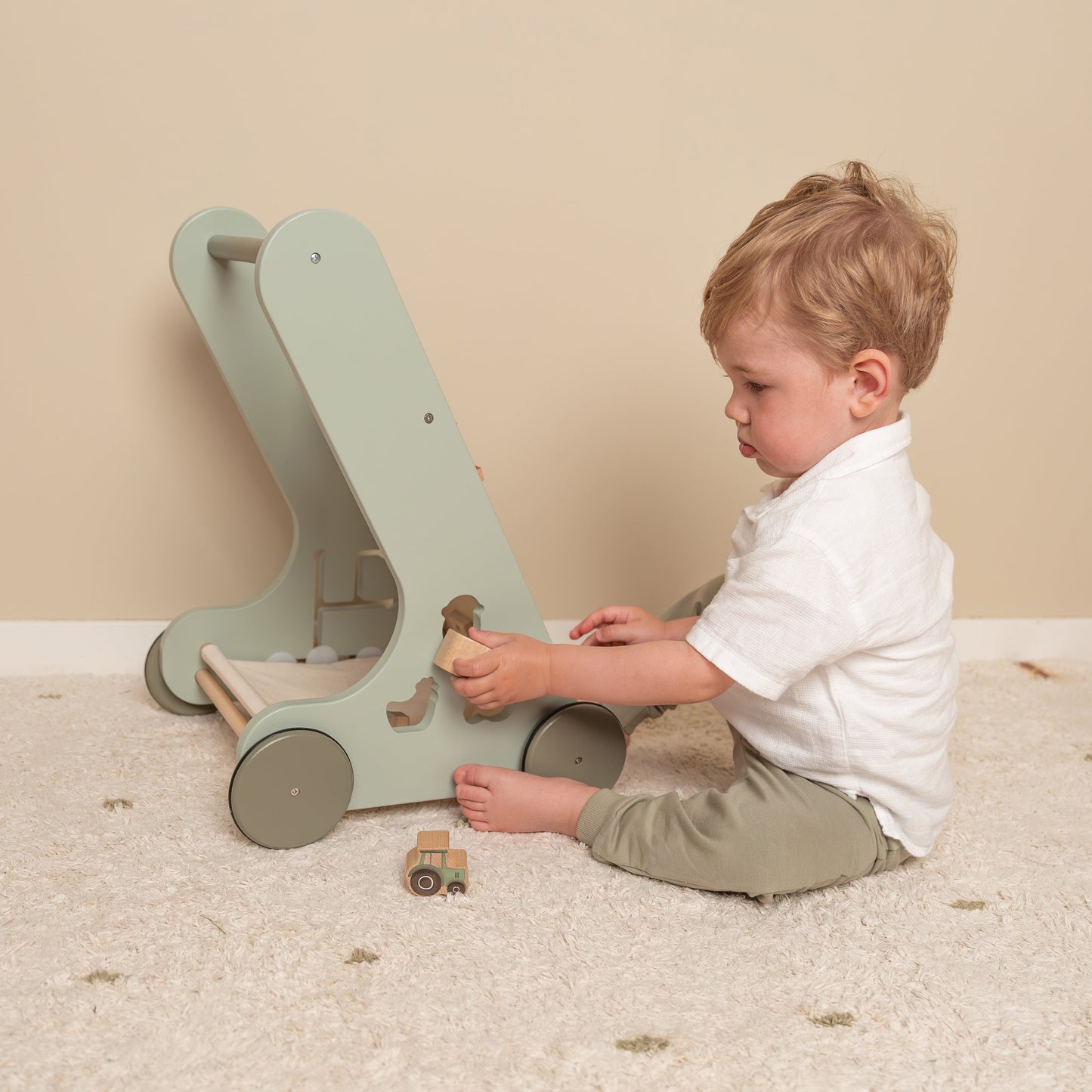 Little Dutch Little Farm Multi-Activity Wooden Baby Walker