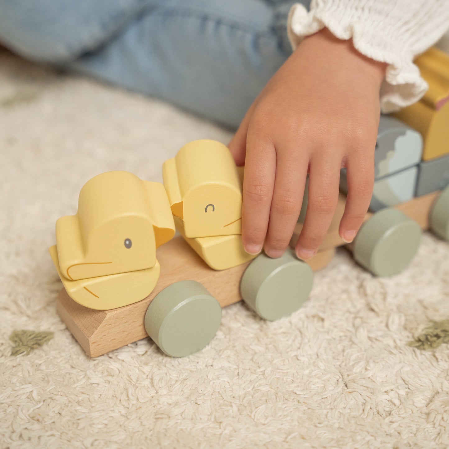 Little Dutch Little Farm Wooden Stacking Train Chicken Baby Toy