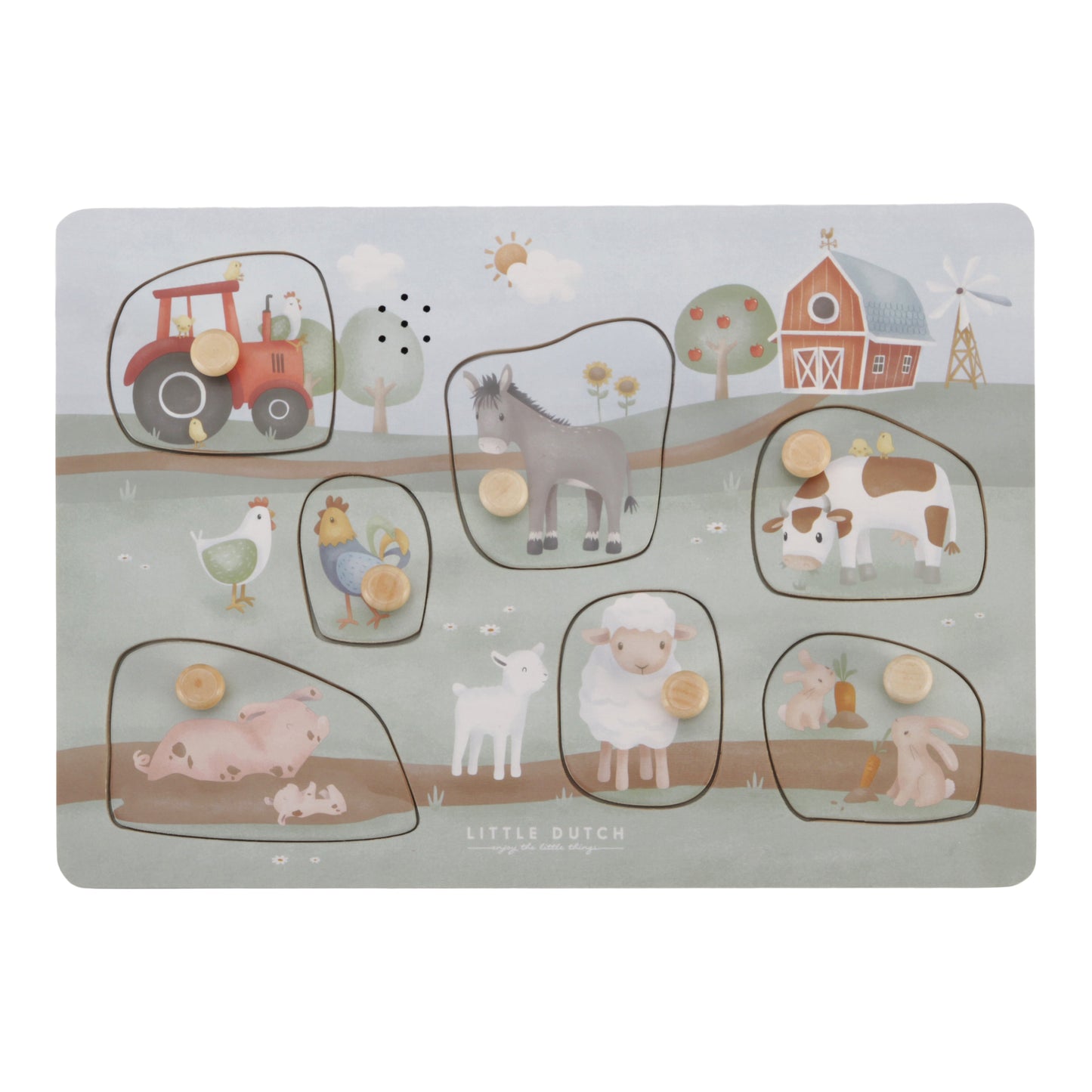 Little Dutch Little Farm Wooden Sound Puzzle Baby Activity Toy