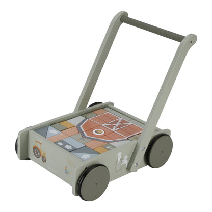 Little Dutch Little Farm Block Trolley Wooden Baby Walker