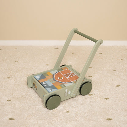 Little Dutch Little Farm Block Trolley Wooden Baby Walker