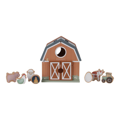 Little Dutch Little Farm Wooden Shape Sorter Barn Toy