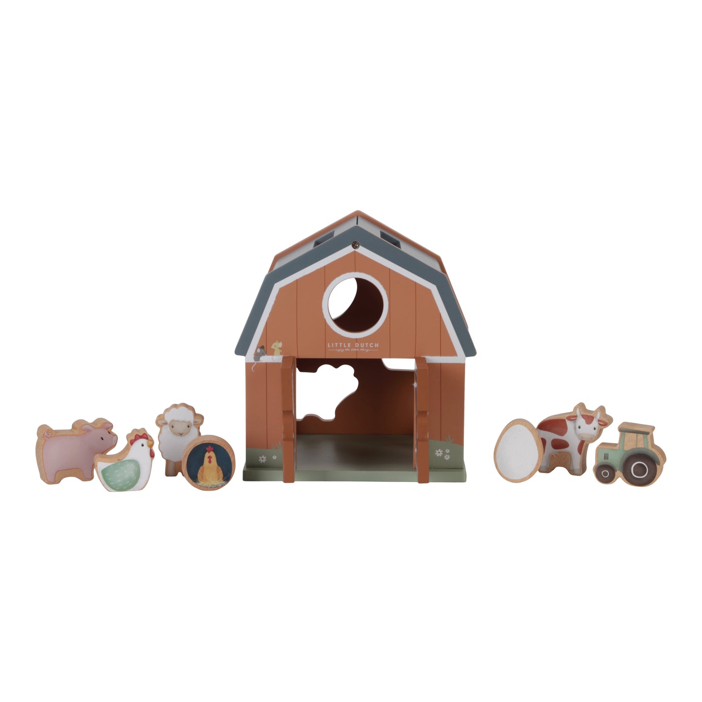 Little Dutch Little Farm Wooden Shape Sorter Barn Toy