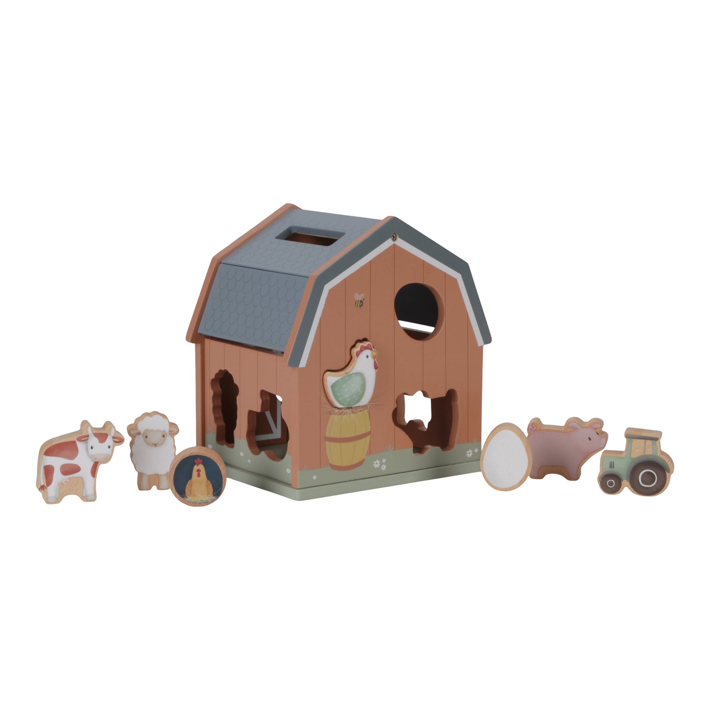 Little Dutch Little Farm Wooden Shape Sorter Barn Toy