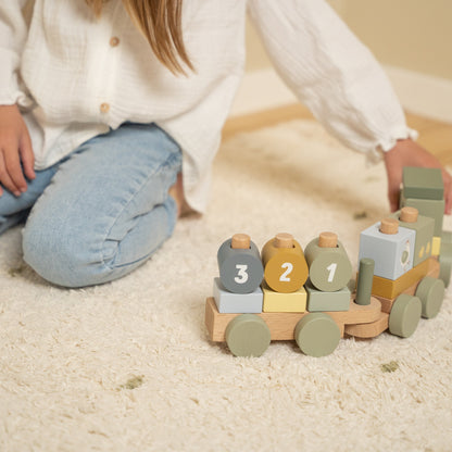 Little Dutch Little Farm Wooden Stacking Train Tractor Baby Toy