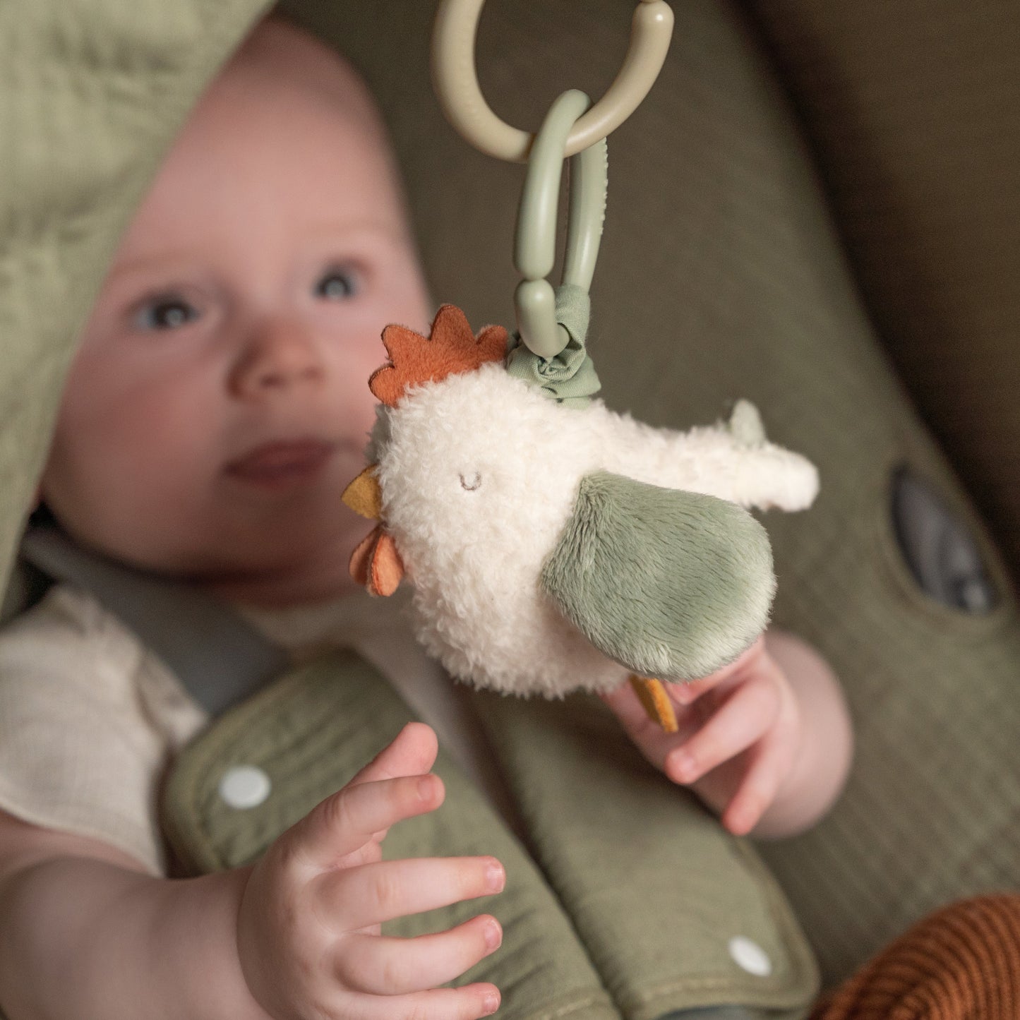 Little Dutch Little Farm Pull-and-Shake Chicken Plush Baby Toy