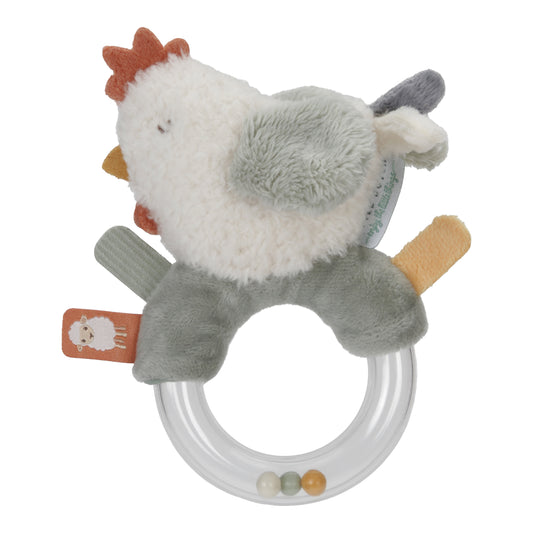 Little Dutch Little Farm Ringrattle Chicken Plush Baby Toy Rattle