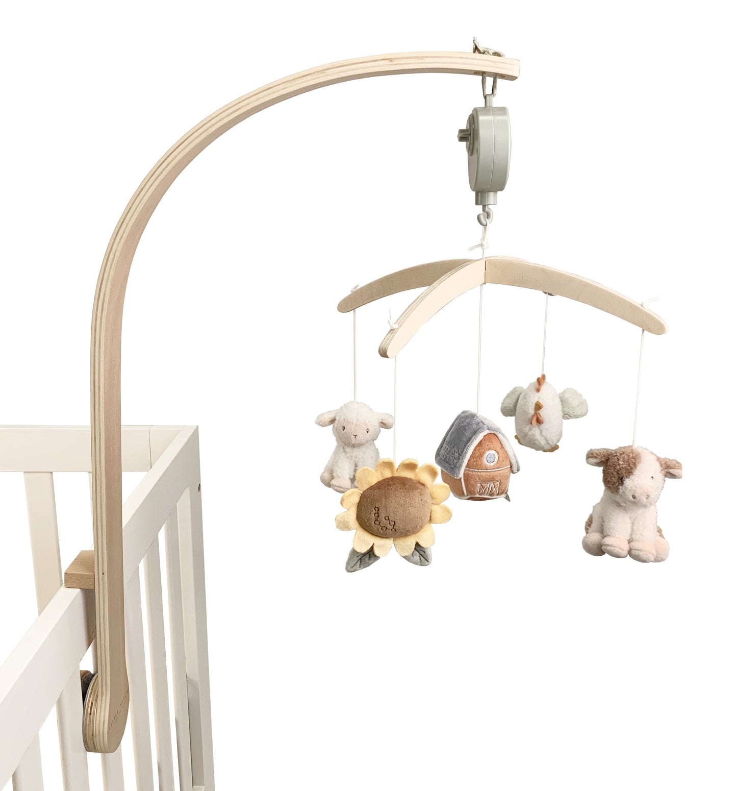 Little Dutch Little Farm Wooden Music Mobile Baby Nursery Cot Accessory