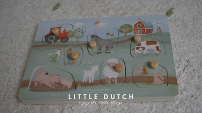 Little Dutch Little Farm Wooden Sound Puzzle Baby Activity Toy